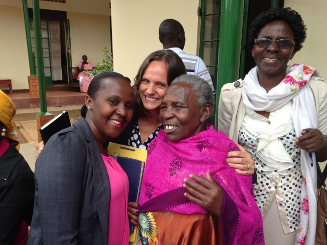 Juliana (center) with Kathryn Wilkes and Florence Sitenda, Aftercare Specialist, immediately after the conviction in her case.
