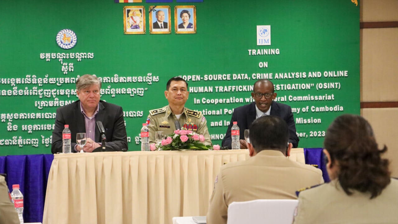 Opening Speech WINROCK International IJM Lt Gen Chiv Phally Deputy Commissioner General of the National Police 202309 Cam A training on OPEN SOURCE DATA CRIME ANALYSIS ONLINE HUMAN TRAFFICKING INVESTIGATION
