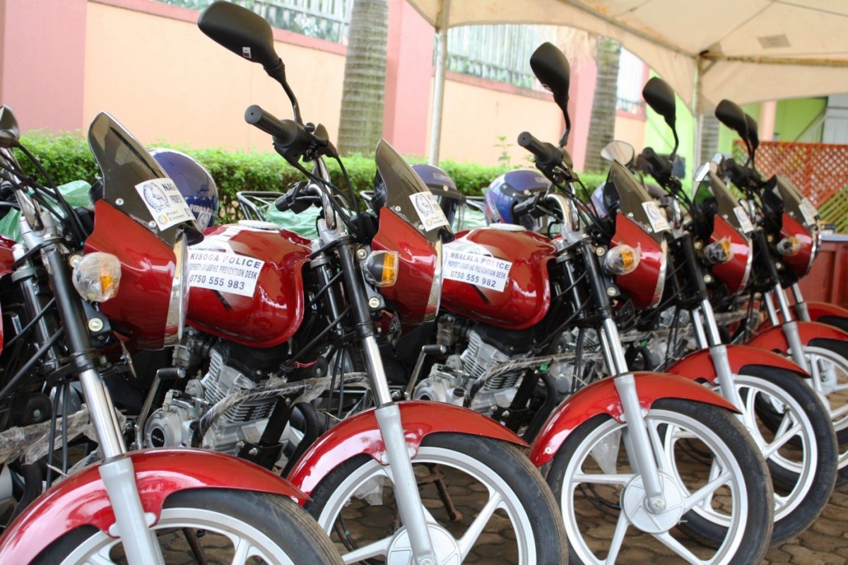IJM provided each police station in Mukono County, Uganda with a motorcycle and fuel to be able to go to the crime scene to investigate property-grabbing cases.