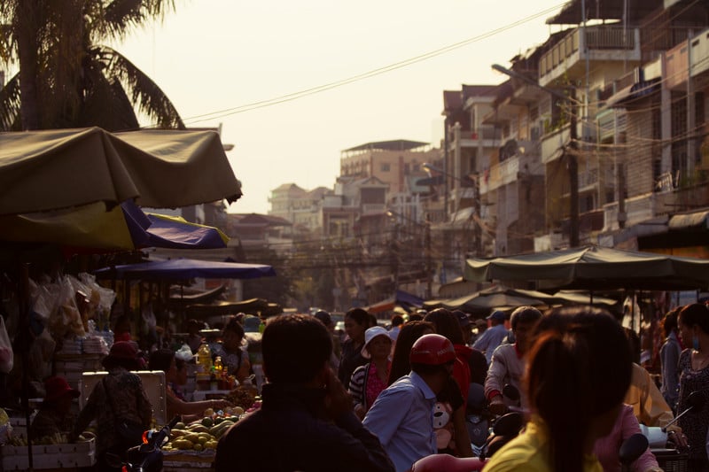 Outdoor marketplace - Phnom Penh, Cambodia